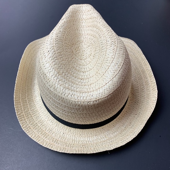 BLACK RIBBON FEDORA WOVEN STRAW HAT - Picture 2 of 6